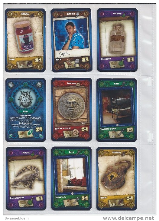 NL.- Het huis Anubis. Reality Cards. Verzamel en speel mee. Met alle 108 kaarten. 14 pag. tekst. 6 bladen cards.14 scans