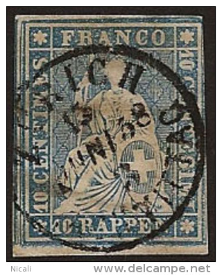 SWITZERLAND 1854 10r SG 48 U KK152 - Oblitérés