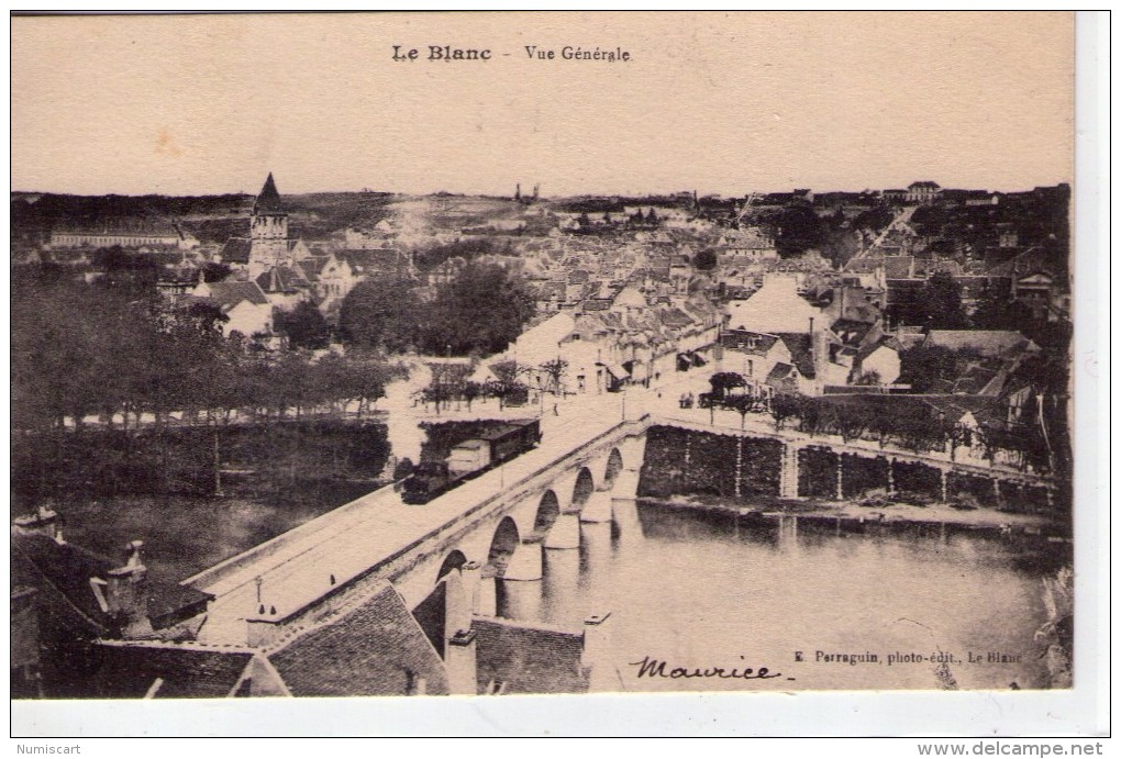 Le Blanc.. Belle Vue Du Village.. Train.. Locomotive à Vapeur - Autres & Non Classés