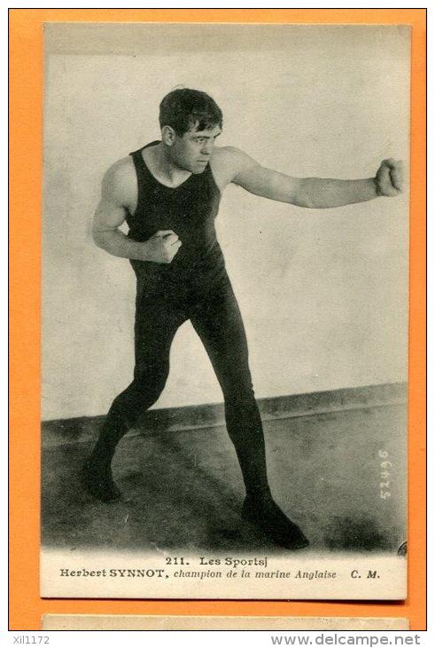 MNF-28  Poids Mi-lourd Australien Herbert Synnot Synnott, Champion De La Marine Anglaise.  Carte Photo. - Boxsport