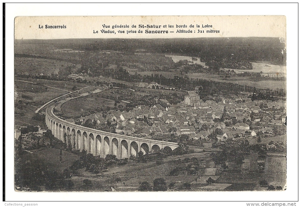 Cp, 18, St-Satur, Vue Générale Et Les Bords De La Loire, écrite - Saint-Satur