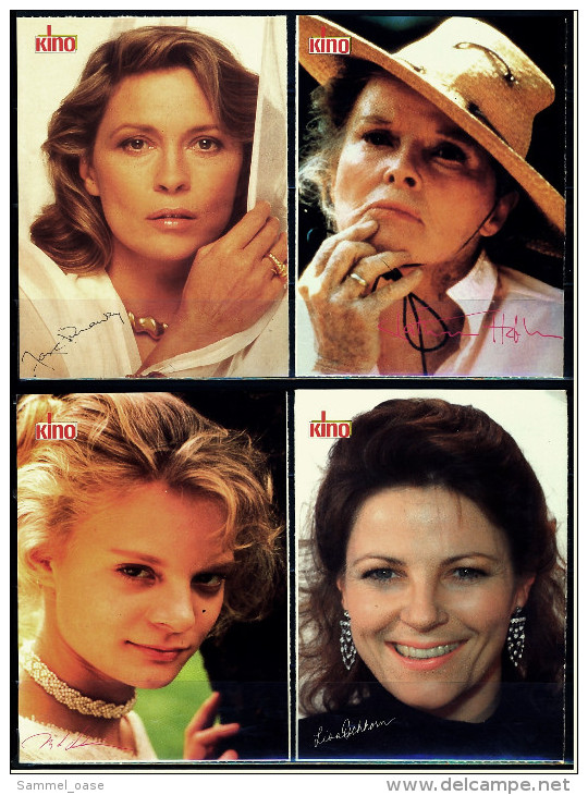 4 X Kino-Autogrammkarte  -  Repro, Signatur Aufgedruckt  -  Katharine Hepburn , Lisa Eichhorn , Faye Dunaway - Autografi
