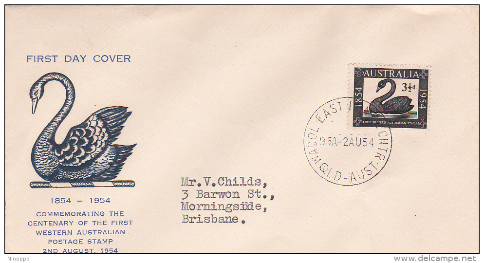 Australia 1954 Swan FDC - Primo Giorno D'emissione (FDC)