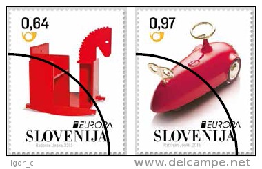 New Neu Europa CEPT 2015  Mint MNH ** Set ; Children Toys; Transport, Cars; Horses Fauna - 2015