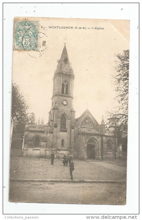 Cp  , 95 , MONTLIGNON , L'église , Voyagée - Montlignon