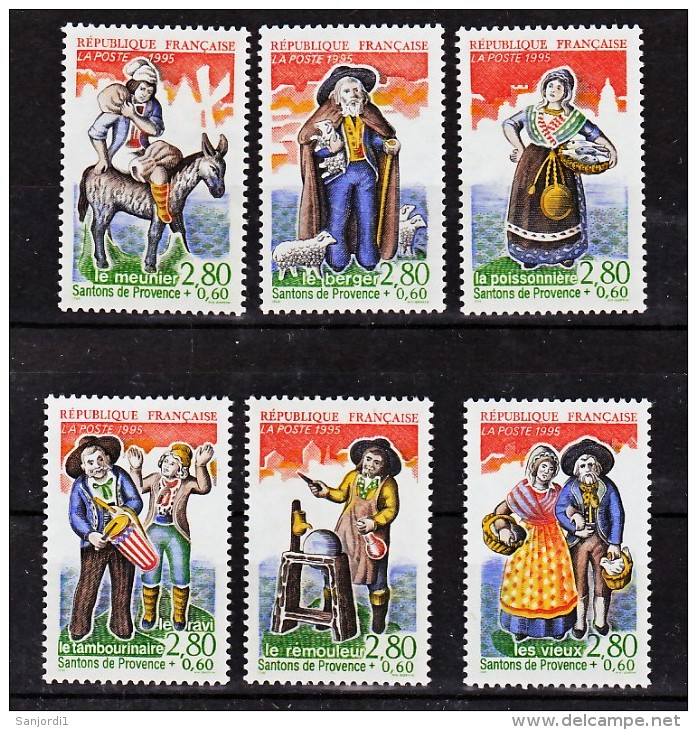 France 2976 2981 1995 Personnages Célèbres Santons De Provence Neuf ** TB MNH  Sin Charnela Faciale 3.11 - Neufs