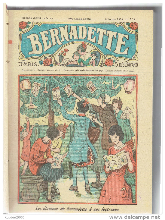BERNADETTE RELIURE ANNEE COMPLETE 1930 LES 52 REVUES RELIEES DE L ANNEE EN SUPERBE ETAT - Bernadette