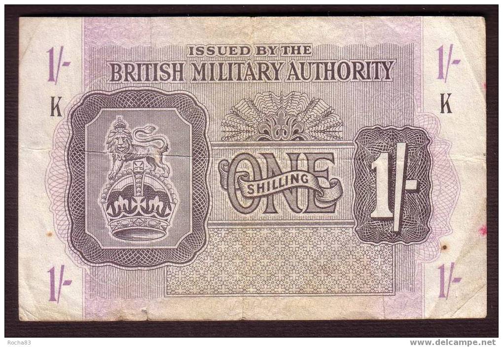 Billet ROYAUME UNI - Military Authority  1 Shilling  1943 -  Pick M 2 - Autorità Militare Britannica