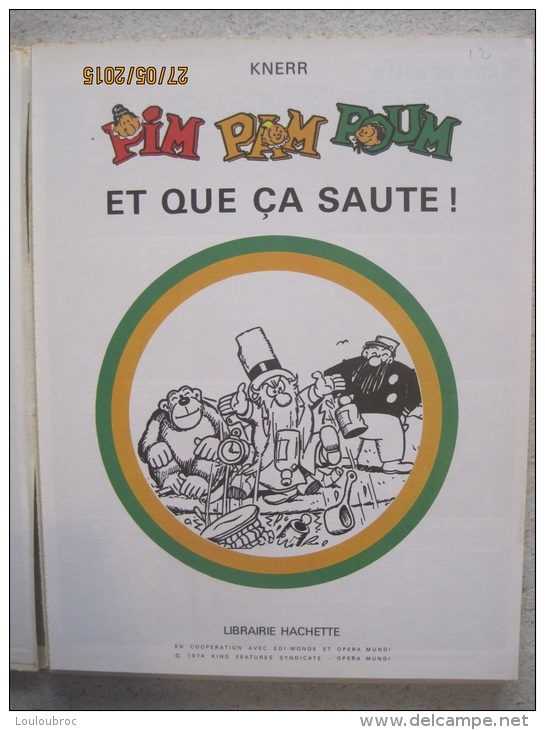 PIM PAM POUM  BANDE POURPRE ET QUE CA SAUTE   KNERR RIGIDE EDITION 2T 1974 - Pim Pam Poum