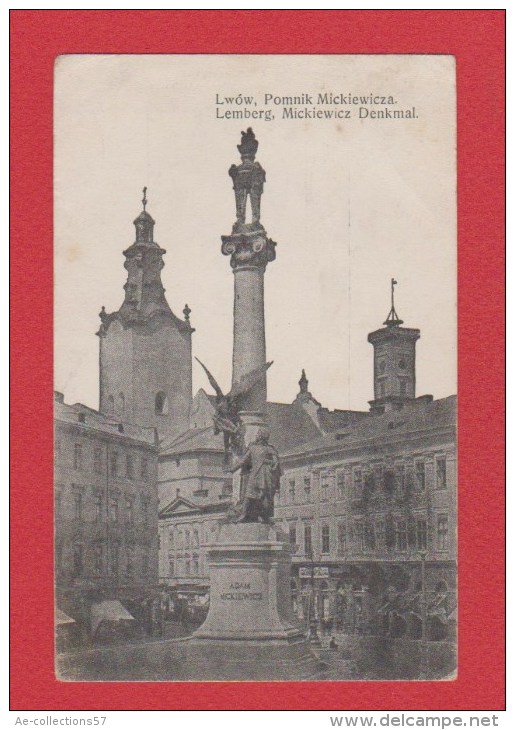 Lwow -- Lemberg  ---     Mickiewicz-Denkmal--  Cachet Militaire ---1915  -- Feldpost - Ukraine