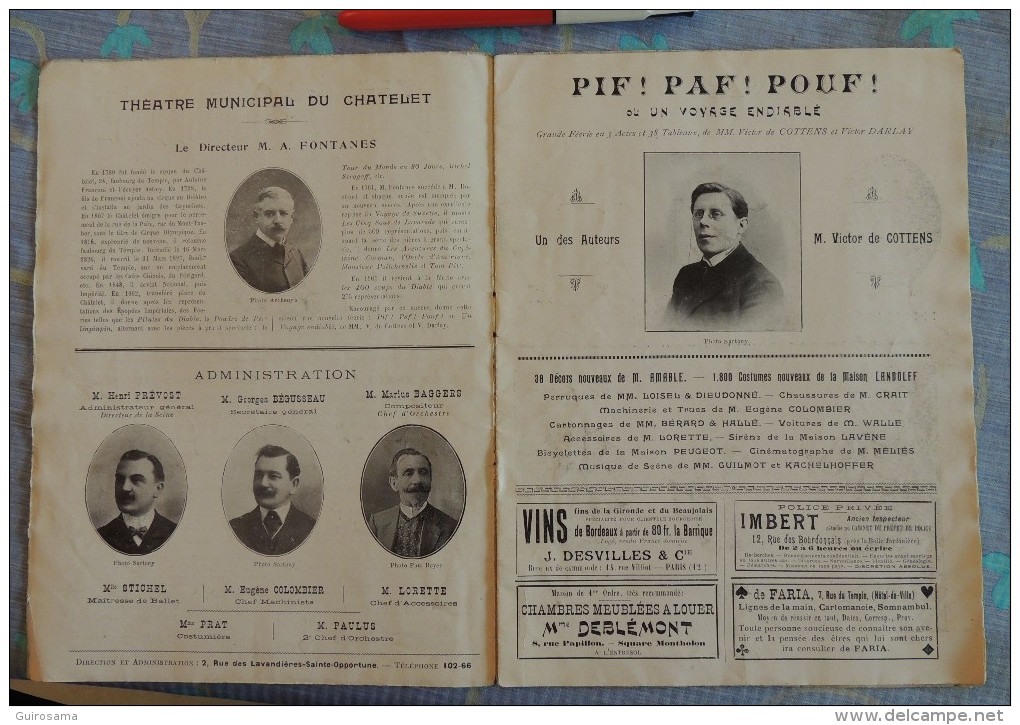 Le Photo-Programme (revue Photographique Illustrée Des Théâtres De Paris) - 13ème Année - N°11 : Châtelet : Pif ! Paf ! - Programmes