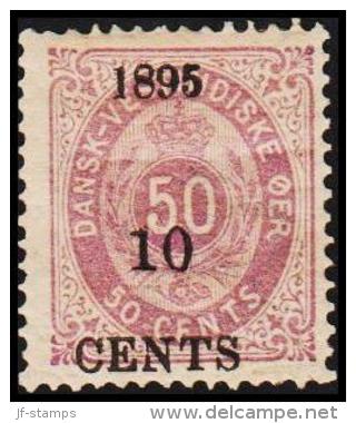 1895. Surcharge. 10 CENTS 1895 On 50 C. Pale Grayviolet Second Print. Scarce. Surcharge... (Michel: 15) - JF128211 - Danish West Indies