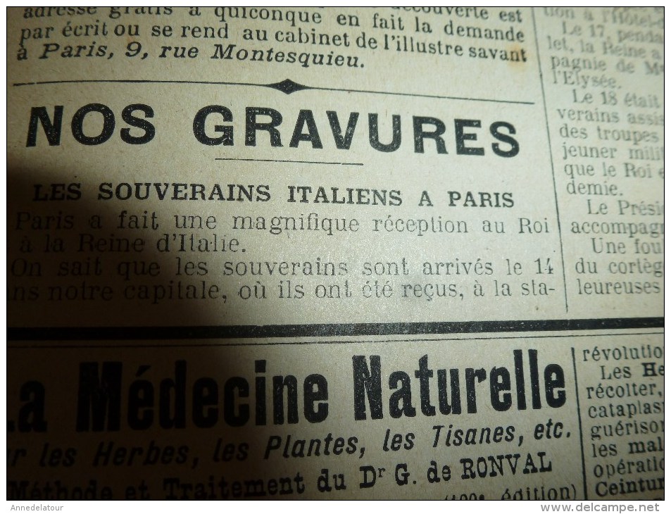 1903 LE PETIT PARISIEN: Gravures : Les Souverains A TRIANON Et Au Gala De L'Opéra; Roi Et Reine D'Italie à La Monnaie - Le Petit Parisien