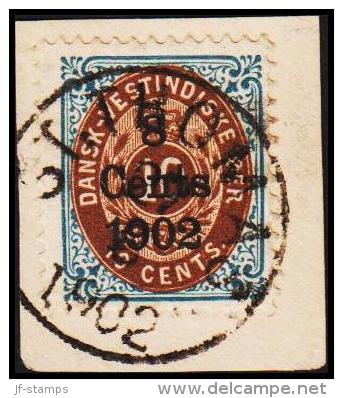 1902. Surcharge. Copenhagen Surcharge. 8 Cents 1902 On 10 C. Blue/brown. Normal Frame. ... (Michel: 26 I) - JF128174 - Danish West Indies