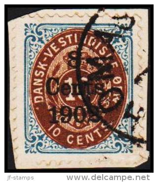 1902. Surcharge. Copenhagen Surcharge. 8 Cents 1902 On 10 C. Blue/brown. Normal Frame. ... (Michel: 26 I (AFA 21w)) - JF - Danish West Indies