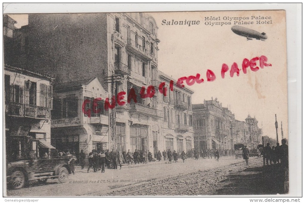 GRECE - MILITARIA  GUERRE 1914-1918-  SALONIQUE  HOTEL OLYMPOS PALACE - 1917 - Grèce