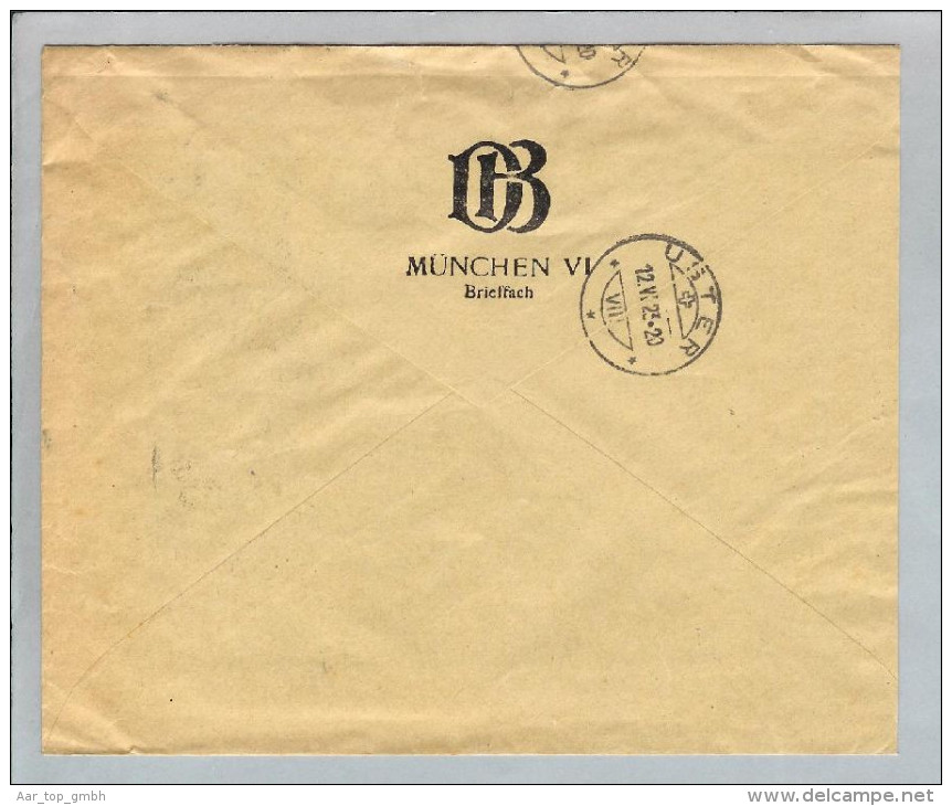 Motiv Bank Geld DR 1923 Brief Mi#209 X6 Perfin DB Dt.Bank - Non Classés