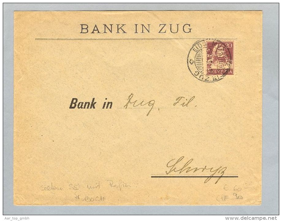 Motiv Bank Geld Perfin 1923-07-25 Brief S-O Eidg.Musikf.Perfin Bank Zug - Non Classés