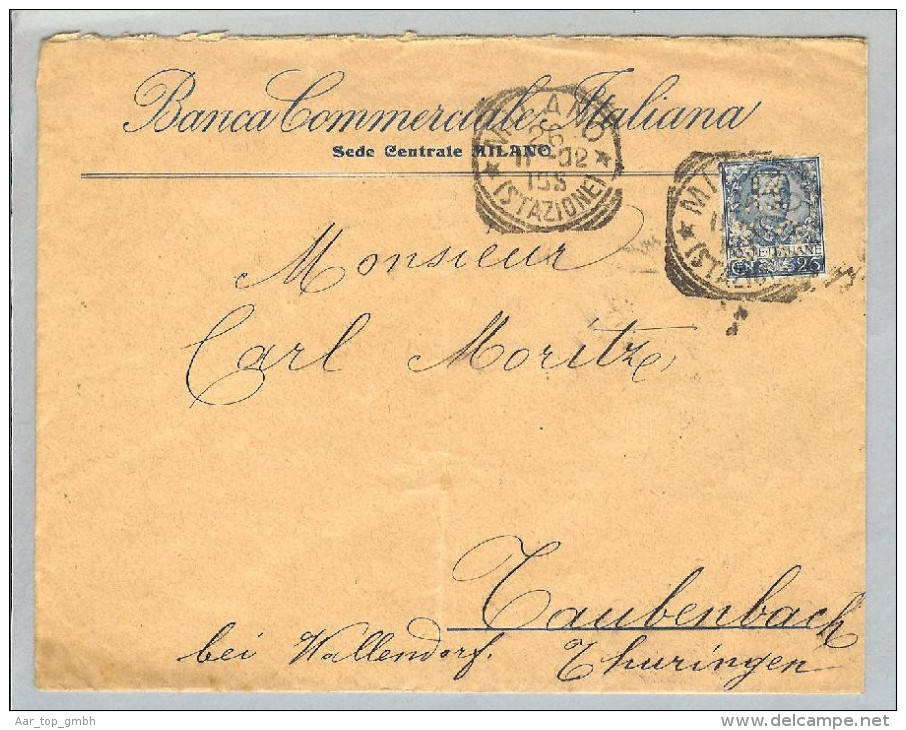 Motiv Bank Geld Perfin 1902-02-26 Brief Banca Commerciale It. - Non Classés