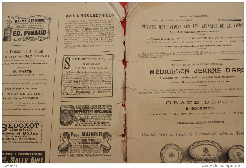 1er OCT 1897 JOURNAL DES DEMOISELLES ENLUMINURES Mode Travaux Lecture Réclames Faire Défiler Les Images De Cette Vente> - 1850 - 1899