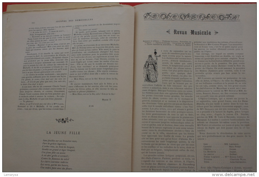 1er OCT 1897 JOURNAL DES DEMOISELLES ENLUMINURES Mode Travaux Lecture Réclames Faire défiler les images de cette vente>