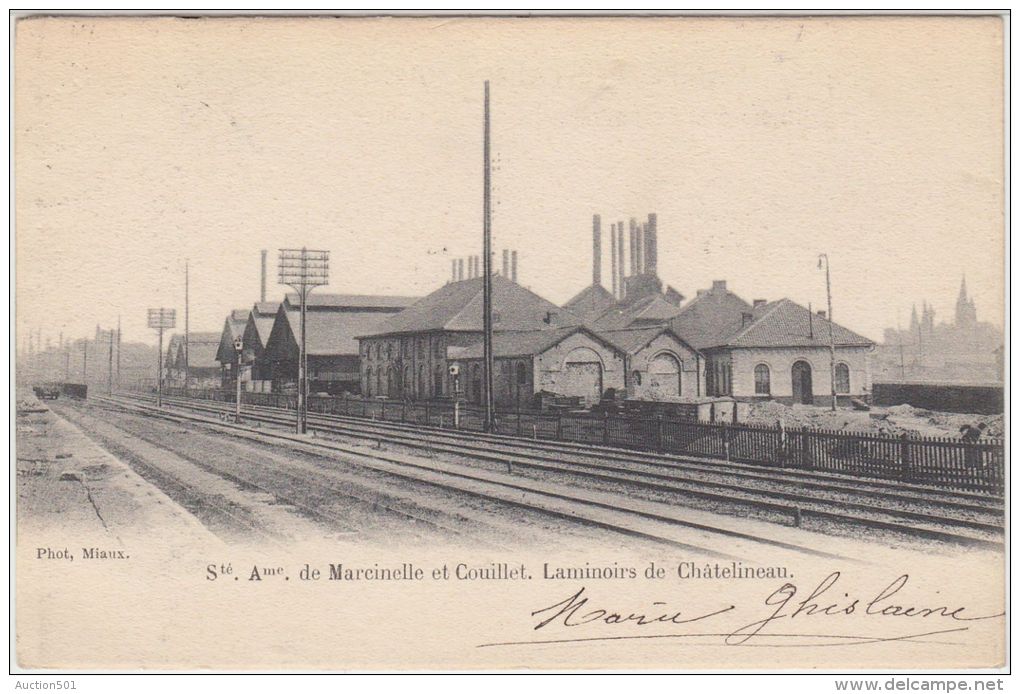 25112g  CHEMIN De FER - LAMINOIRS - SOCIETE ANONYME De MARCINELLE Et COUILLET  - Chatelineau - 1902 - Châtelet