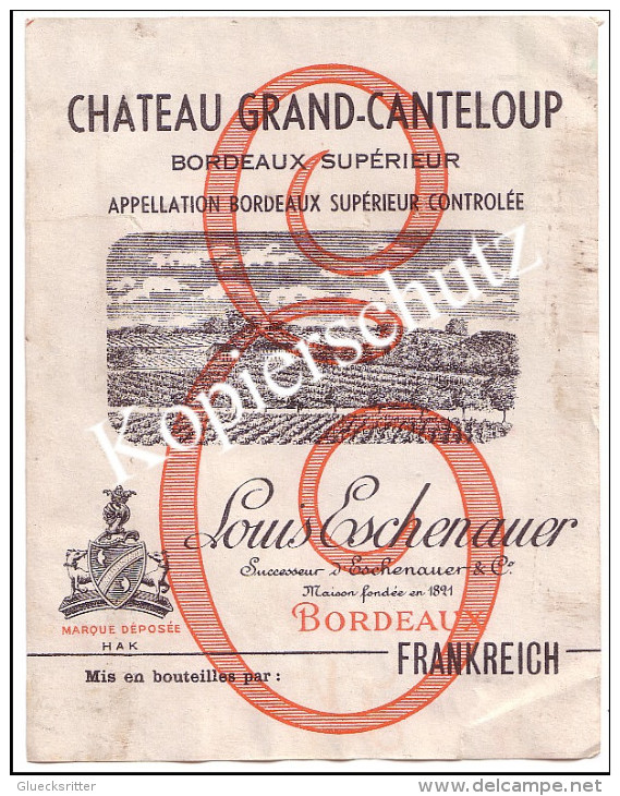 Chateau Grand-Canteloup, Louis Eschenauer, Etikett (z2799) - Bordeaux