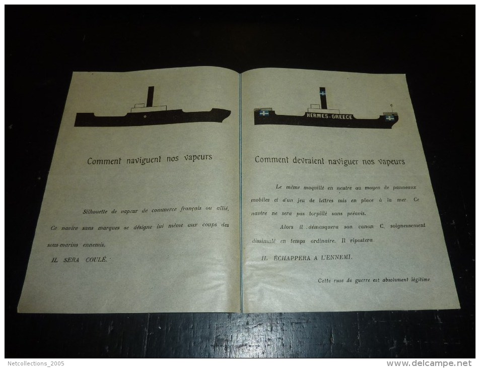 DOCUMENT DEPLIANT COMMENT NAVIGUENT NOS VAPEUR & COMMENT DEVRAIENT NAVIGUER NOS VAPEUR - BATEAU COMPAGNIE MARITIME - Boats