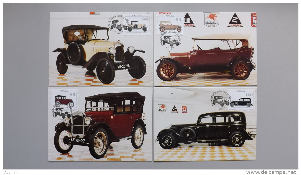 Portugal 1911/4 Yt 1889/92 Maximumkarte MK/MC, ESST, Portugiesische Automobilmuseen (II): Oldtimermuseum, Oeiras - Maximum Cards & Covers