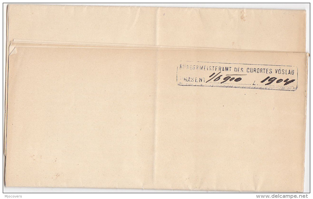 1900 WIENER NEUSTADT Austria GOVERNMENT REGISTERED COVER (8 Page DOCUMENT)  To VOSLAU - Covers & Documents