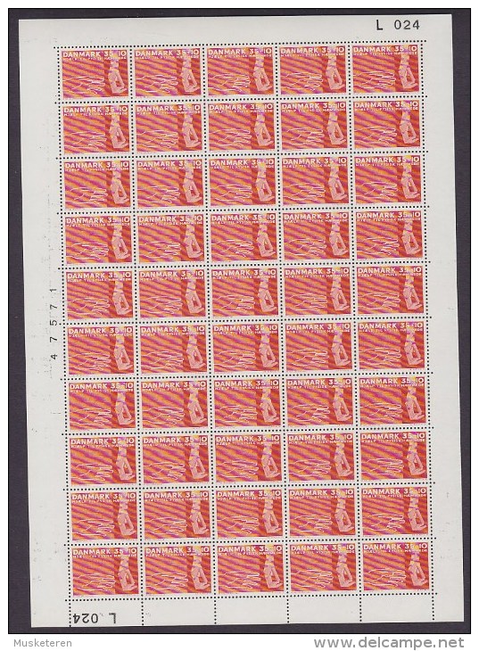 Denmark 1963 Mi. 415 Y ¨35 (Ø) + 10 (Ø) Hilfe Fur Körberbehinderte UNfolded Full Sheet (50 Stamps) Cote 50 € MNH** - Ongebruikt