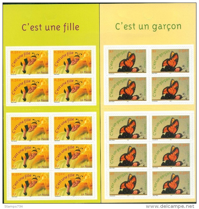 France - 2004 - Garcon Et Fille(2 Carnets), YT BC 3634+3635, Neuf**, Non Plie - Commemoratives