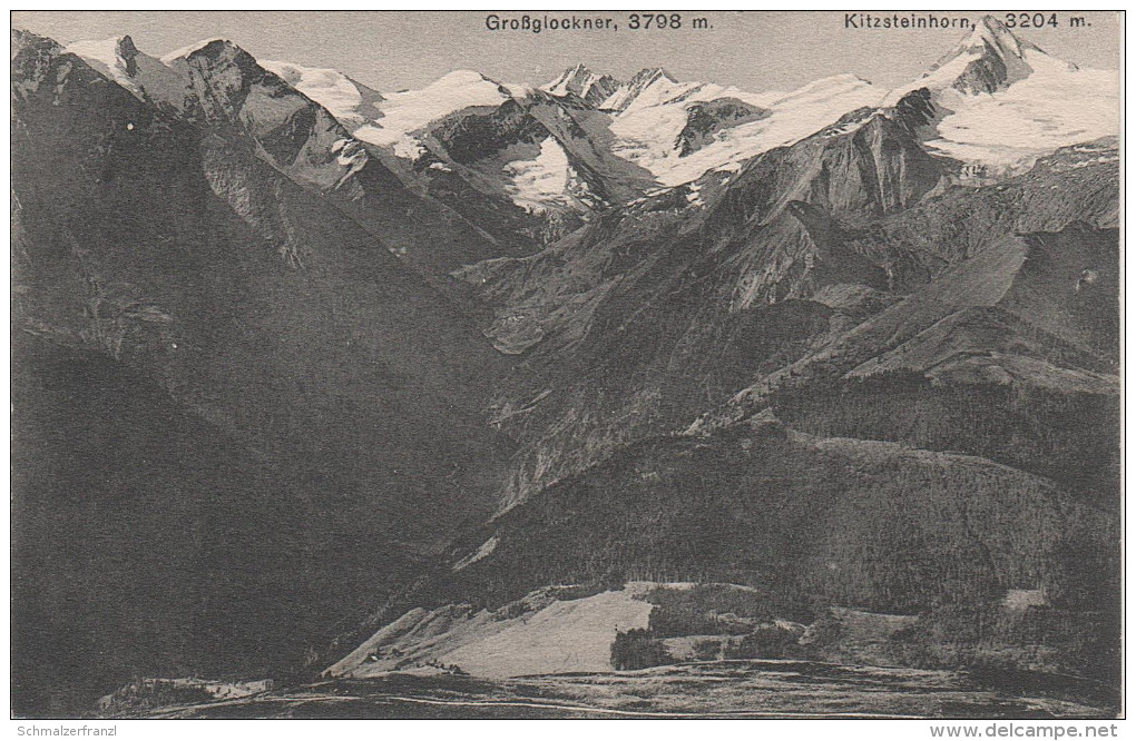 AK Glocknergruppe V. D. Schmittenhöhe Grossglockner Kitzsteinhorn Gletscher ? Bei Zell Am See Kaprun Fusch Wald Stubach - Kaprun