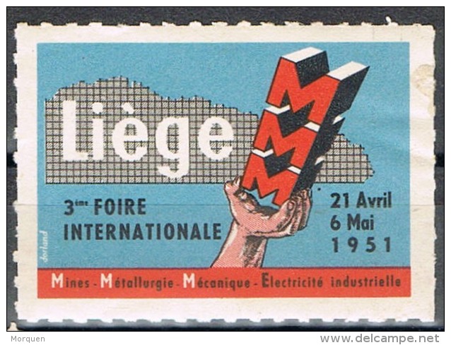 Viñeta LIEGE (Belgica) 1951. Foire Internationalle * - Autres & Non Classés