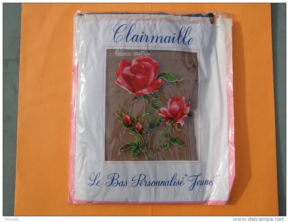 2 POCHETTES Ancien Bas Année 60/70 Polyamide Nylon Qualité Solide CLAIRMAILLE - Tights & Stockings