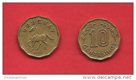 URUGUAY, 1976-1981, Circulated Coin XF, 10 Sentesimos, , Alu Bronze, KM66, C1883 - Uruguay