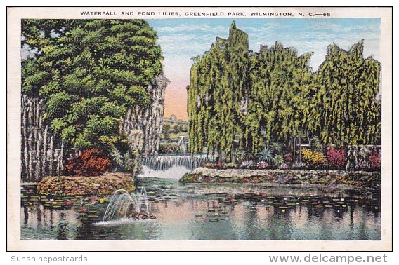 Waterfall And Pond Liles Greenfield Park Wilmington 1935 - Wilmington