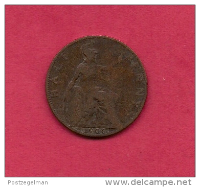 UK, 1906, Circulated Coin XF, 1/2 Penny,Edward VII KM 793.2,  C2065 - C. 1/2 Penny
