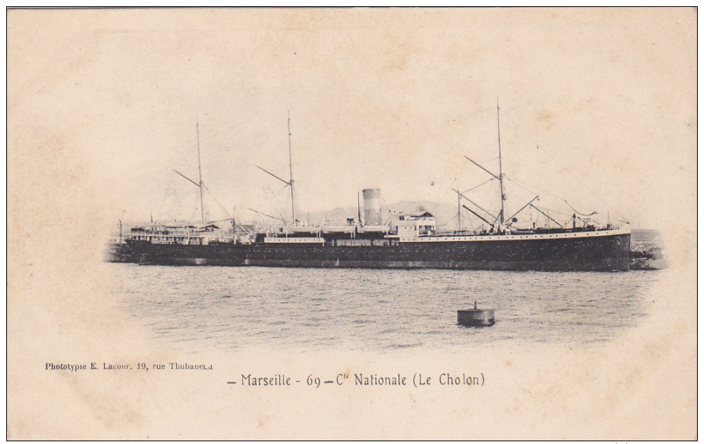 MARSEILLE, Bouches-Du-Rhone, France, 1900-1910´s; 69-Cte Nationale (Le Cholon) , Ship - Unclassified