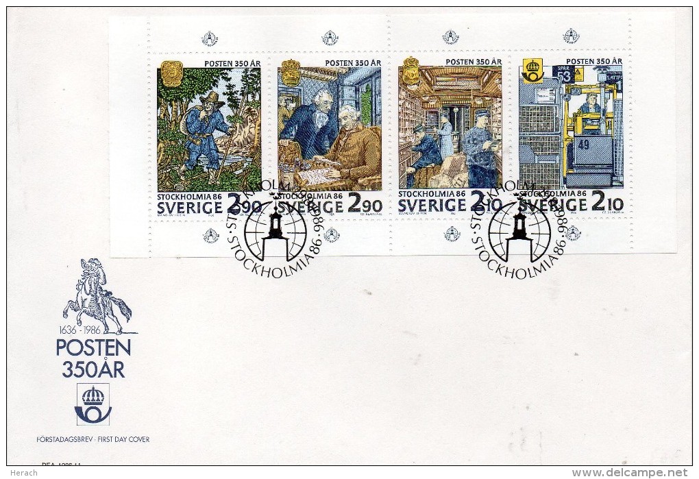 SUEDE TIMBRES N° 1381 à 1384 SUR LETTRES 1986 - Altri & Non Classificati