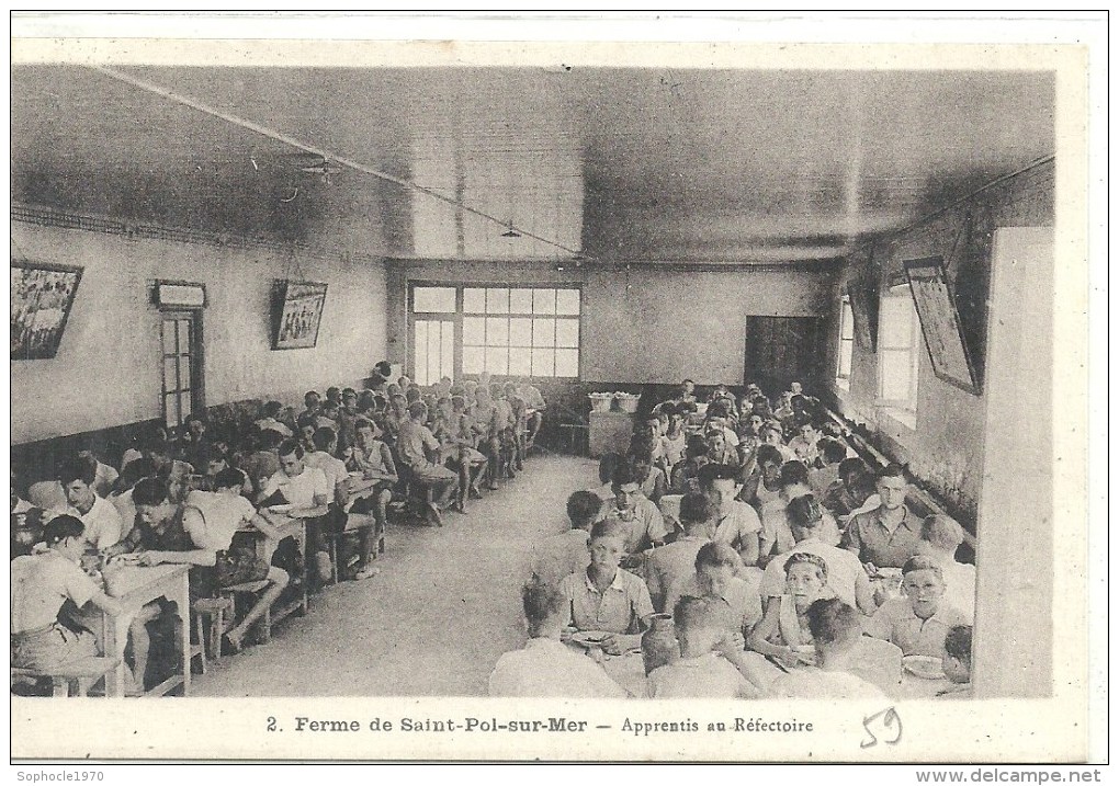 NORD PAS DE CALAIS - 59 - NORD  -SAINT POL SUR MER -Ferme Des Cheminots  -Apprentis Au Réfectoire - Saint Pol Sur Mer