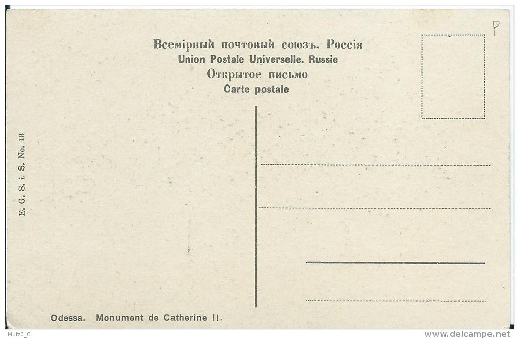 AK 0138   Odessa - Monument De Catherina II. / Motiv Ca. Um 1920 - Ukraine