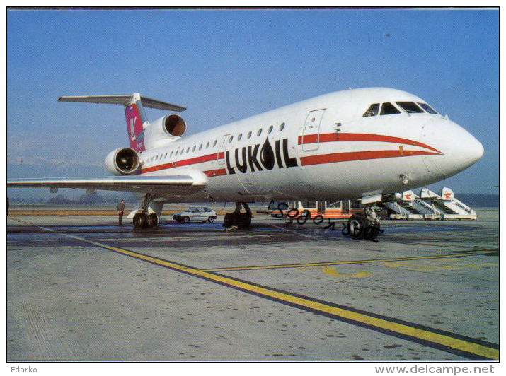 Yakovlev Yak 42 Aerei Aircraft Avion Aviation Lukoli Avia  Yak42 Aiplane Flugzeuge Ginevra Airport Geneva - 1946-....: Ere Moderne