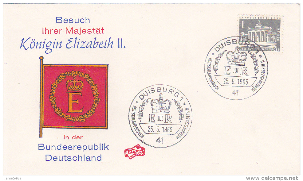 Germany Berlin 1965 Visit Of Queen Elizabeth II Souvenir Cover - Other & Unclassified