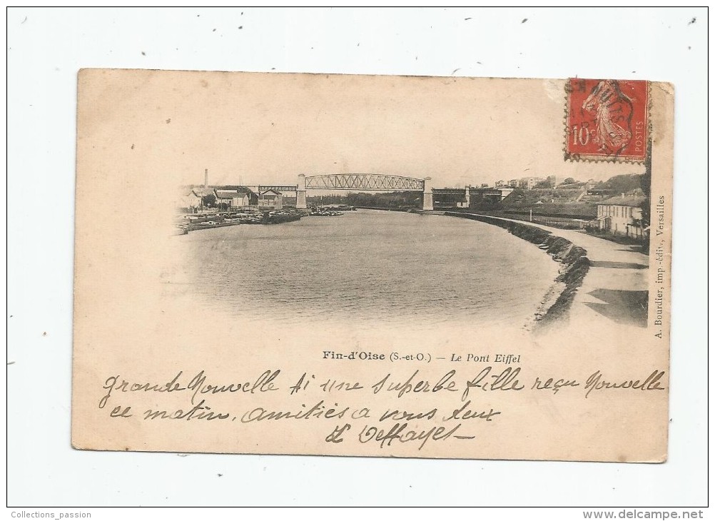 Cp , 78 , FIN D'OISE , Le Pont EIFFEL , Dos Simple , Voyagée 1903 - Autres & Non Classés