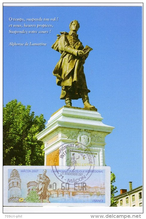 Alphonse De LAMARTINE MÂCON -Carte Maximum Avec Lisa  Editions M.G - 2000-2009
