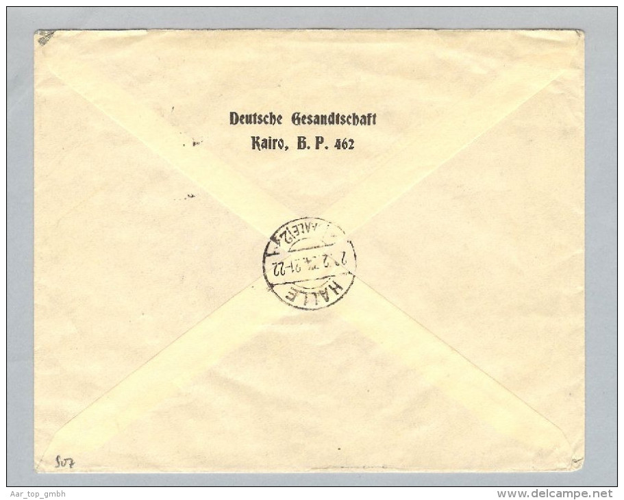 MOTIV Botschaft Deutsche Gesandtsch.Kairo Brief>Halle A.d.S. - Lettres & Documents