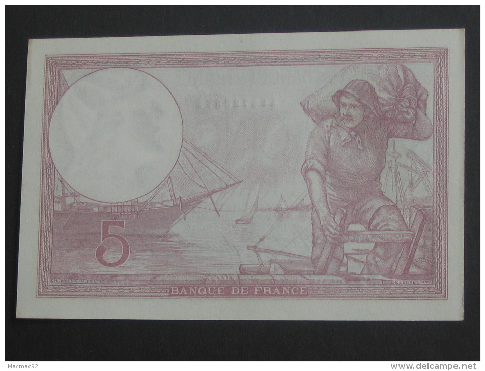 5 Francs - Cinq Francs Violet  14=9=1933   -- ETAT NEUF !!!!   **** EN ACHAT IMMEDIAT **** - 5 F 1917-1940 ''Violet''