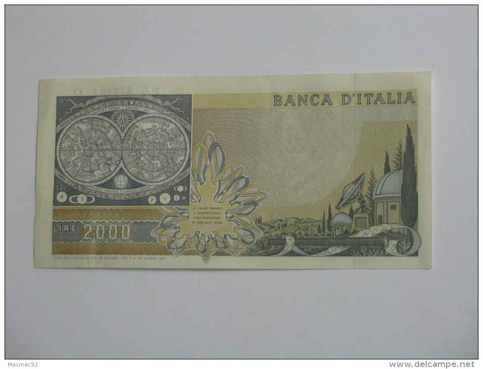 2000  Duemila LIRE   - ITALIE  - Banca D´Italia 1976   **** EN ACHAT IMMEDIAT **** Billet Quasi Neuf !!!!!! - 2.000 Lire