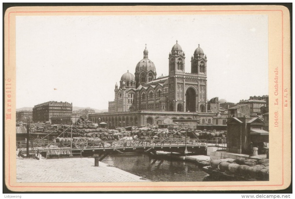 MARSEILLE LA CATHEDRALE CABINET PHOTO 10,5 X 16,5 Cm - Non Classés